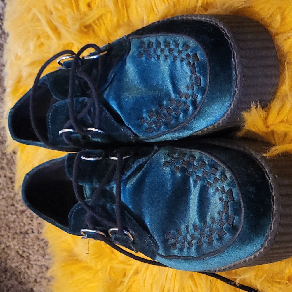 Creepers TUK vegan emerald green velvet Creepers mens 11